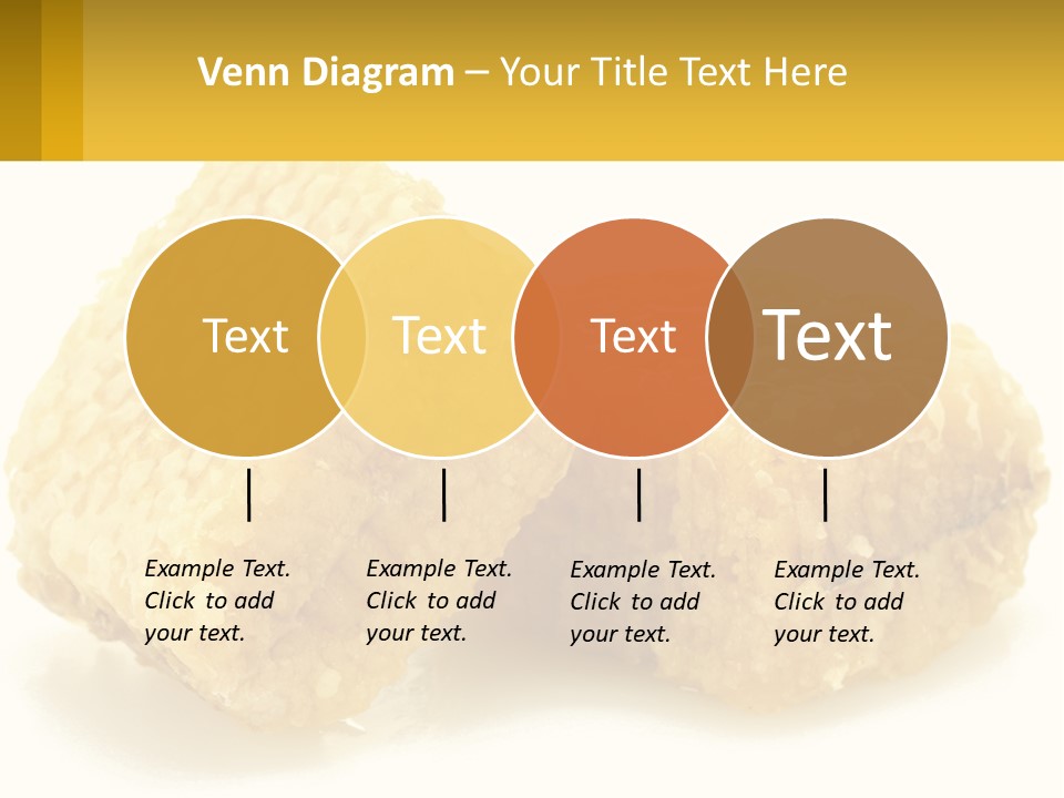 Two Pieces Of Honey On A White Background PowerPoint Template