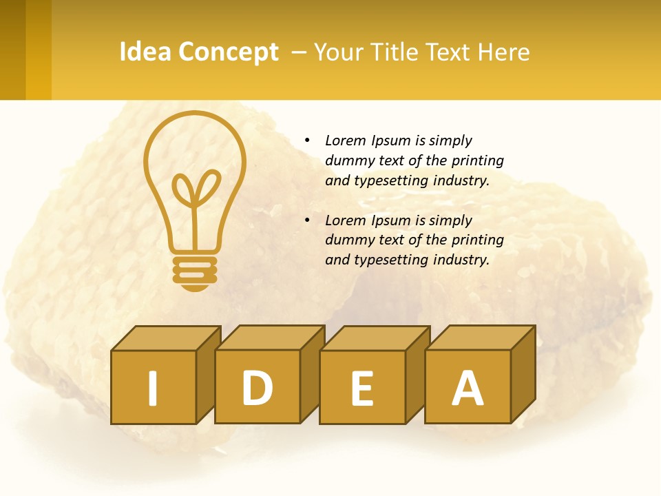 Two Pieces Of Honey On A White Background PowerPoint Template