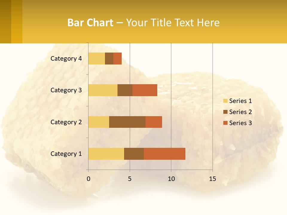 Two Pieces Of Honey On A White Background PowerPoint Template