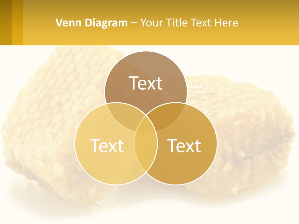 Two Pieces Of Honey On A White Background PowerPoint Template