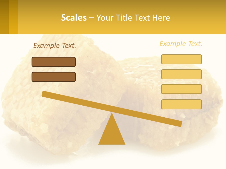 Two Pieces Of Honey On A White Background PowerPoint Template
