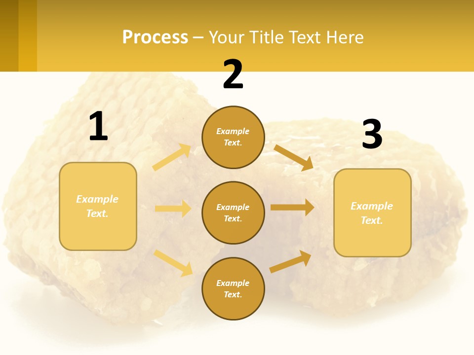 Two Pieces Of Honey On A White Background PowerPoint Template