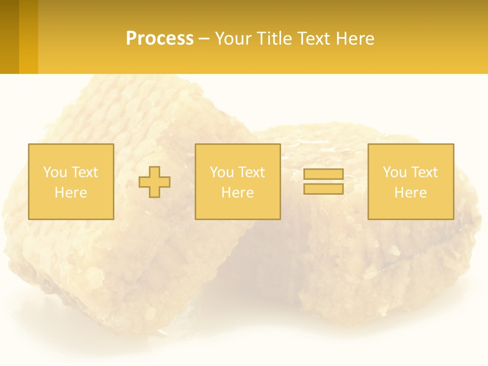Two Pieces Of Honey On A White Background PowerPoint Template