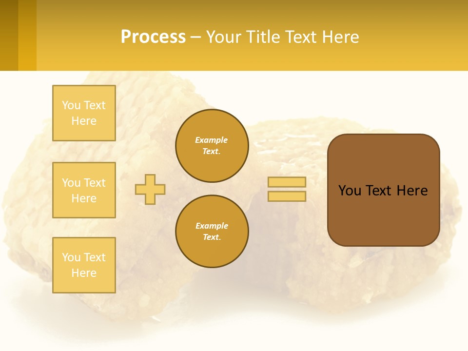 Two Pieces Of Honey On A White Background PowerPoint Template