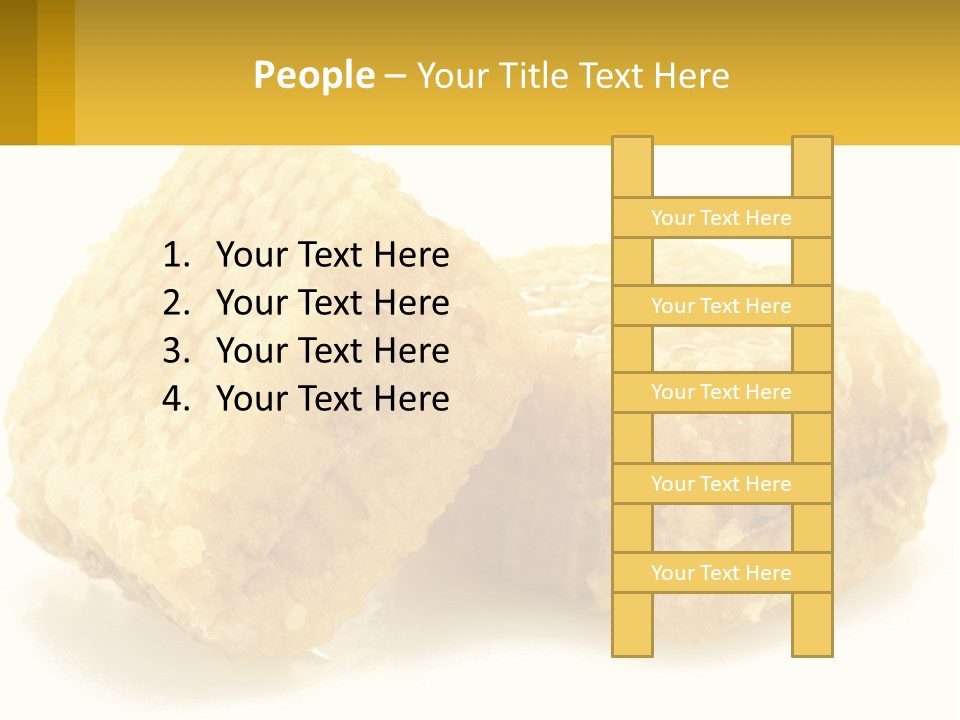 Two Pieces Of Honey On A White Background PowerPoint Template