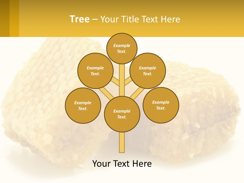 Two Pieces Of Honey On A White Background PowerPoint Template