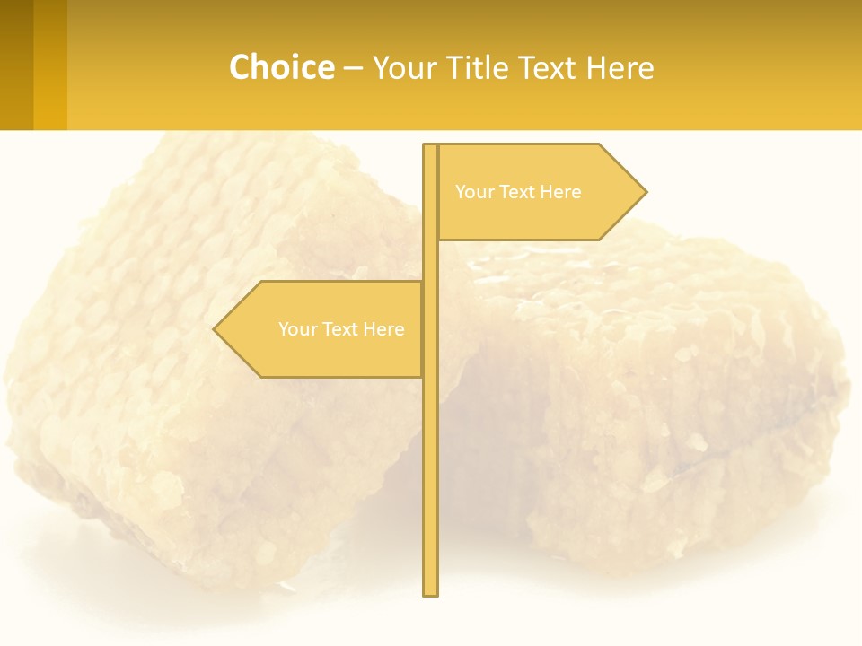 Two Pieces Of Honey On A White Background PowerPoint Template