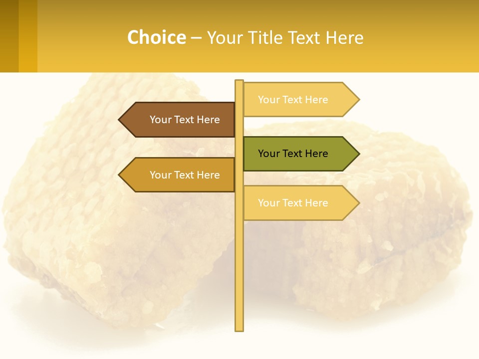 Two Pieces Of Honey On A White Background PowerPoint Template