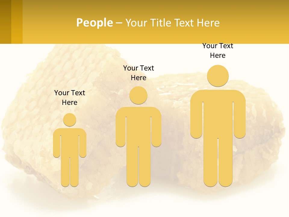 Two Pieces Of Honey On A White Background PowerPoint Template