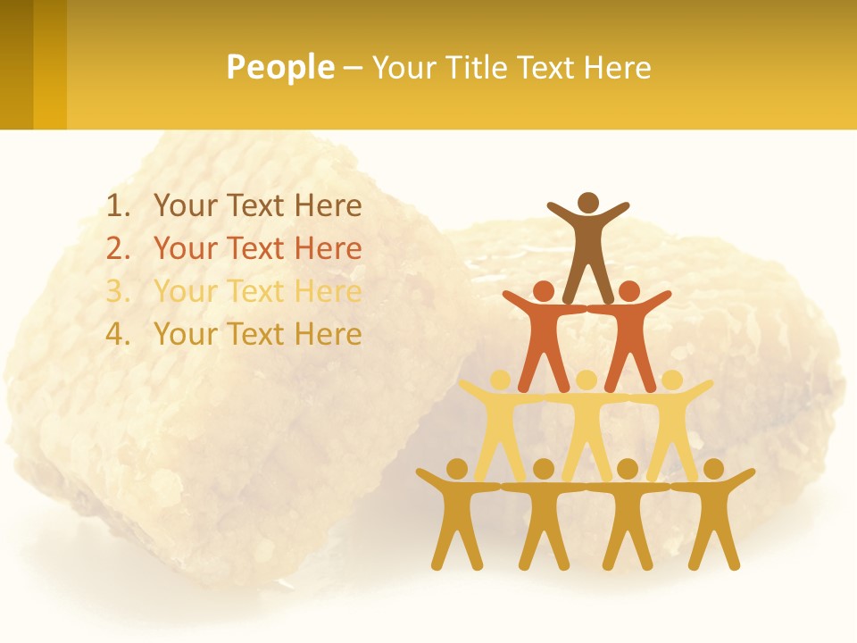 Two Pieces Of Honey On A White Background PowerPoint Template