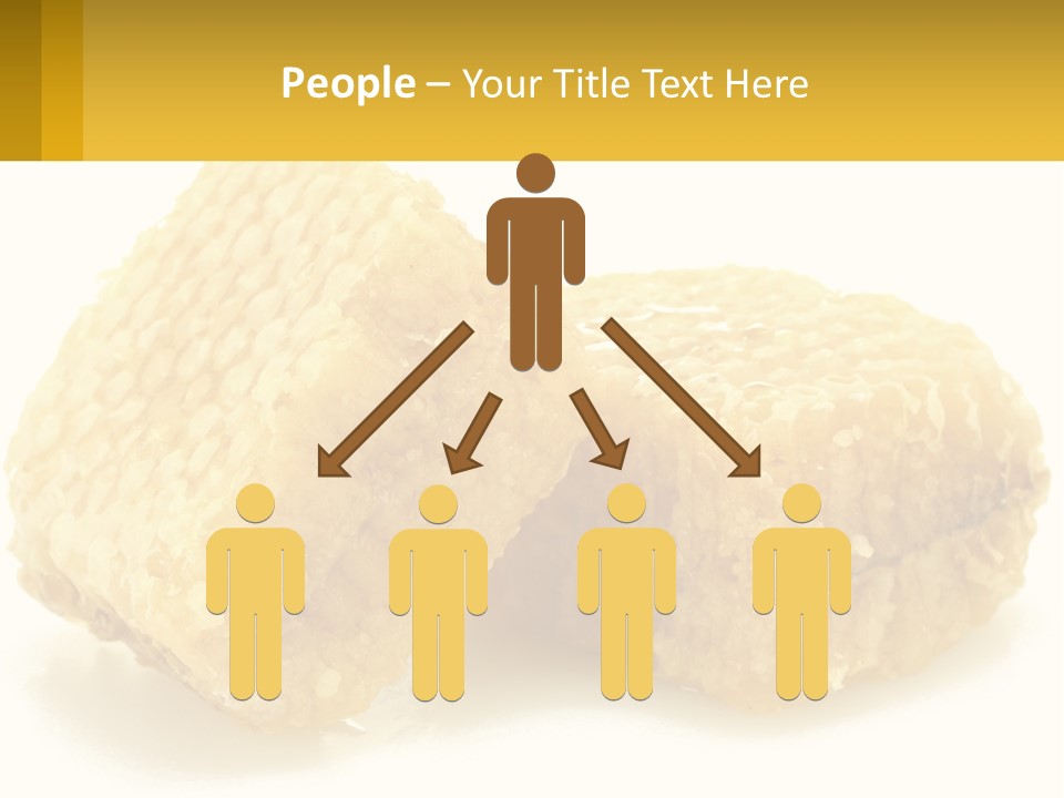 Two Pieces Of Honey On A White Background PowerPoint Template