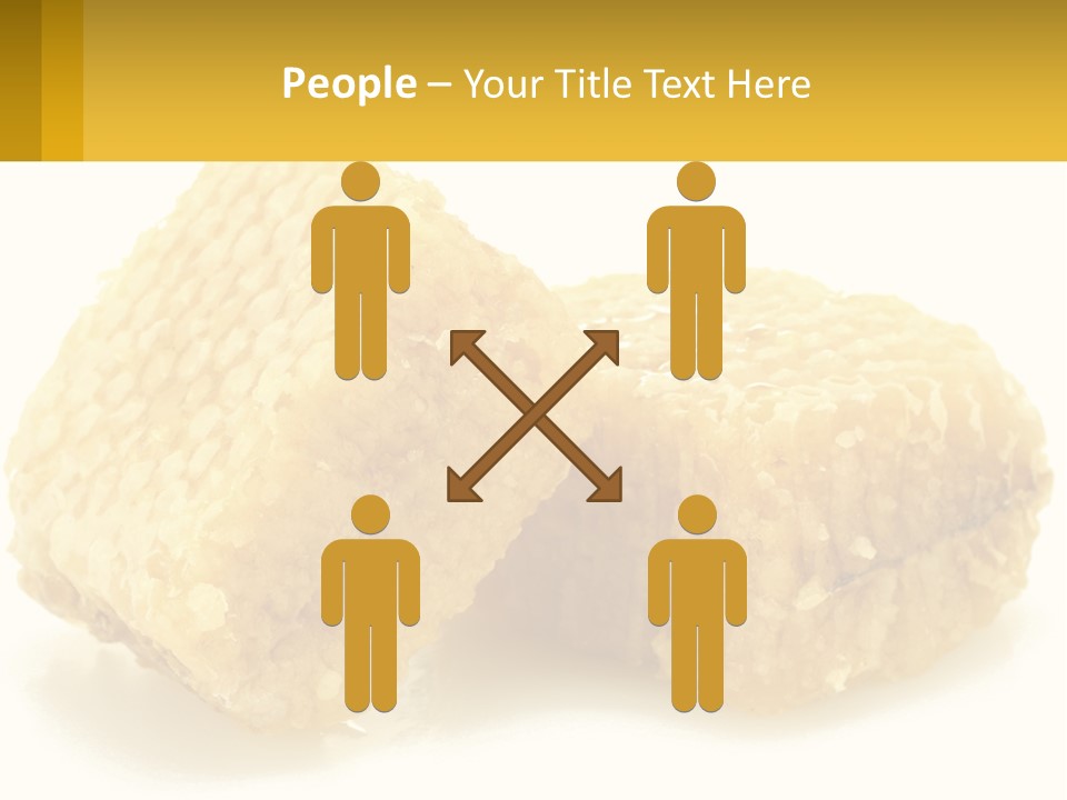 Two Pieces Of Honey On A White Background PowerPoint Template