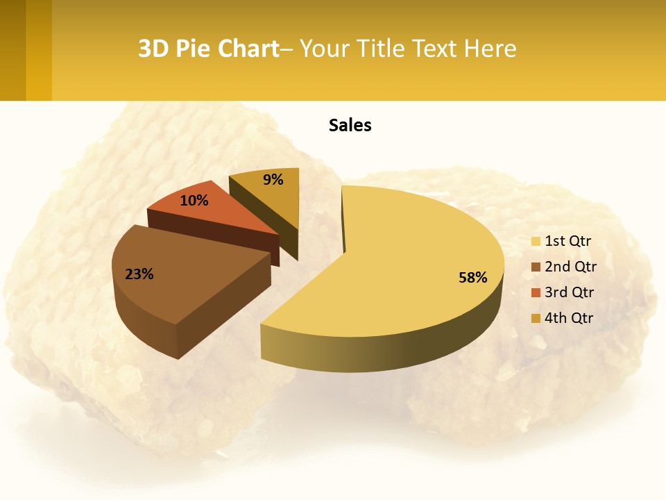 Two Pieces Of Honey On A White Background PowerPoint Template
