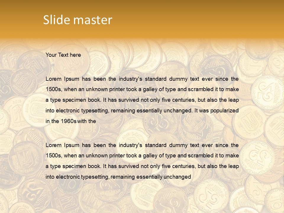 A Pile Of Gold Coins Powerpoint Template PowerPoint Template