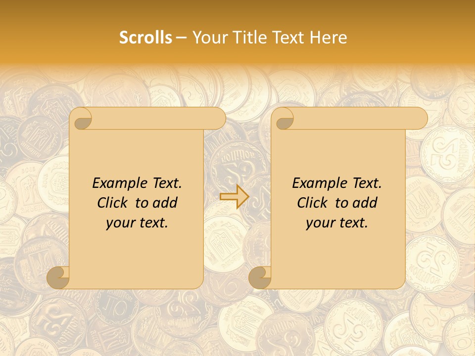 A Pile Of Gold Coins Powerpoint Template PowerPoint Template
