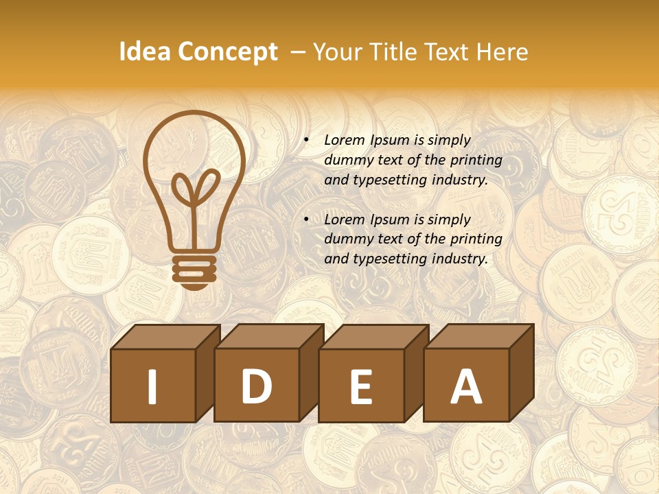 A Pile Of Gold Coins Powerpoint Template PowerPoint Template