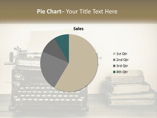 A Typewriter And A Book On A Table PowerPoint Template