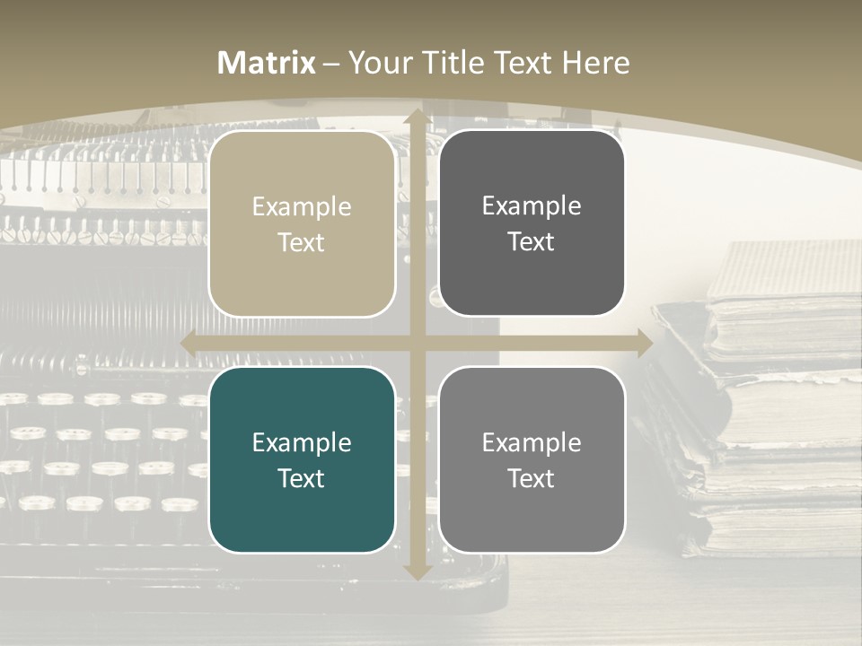 A Typewriter And Books On A Table Powerpoint Template PowerPoint Template
