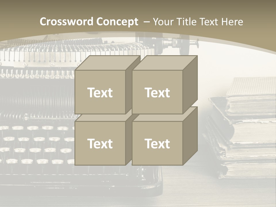 A Typewriter And Books On A Table Powerpoint Template PowerPoint Template