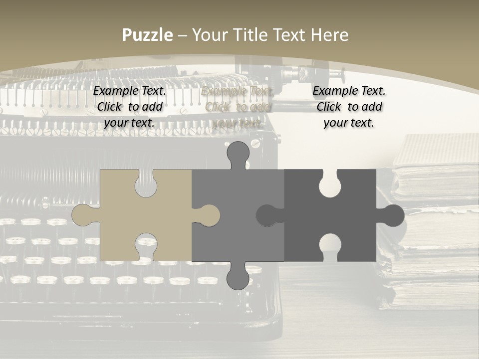 A Typewriter And Books On A Table Powerpoint Template PowerPoint Template