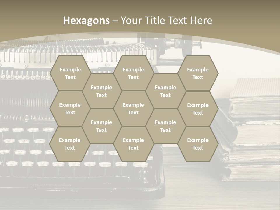 A Typewriter And Books On A Table Powerpoint Template PowerPoint Template