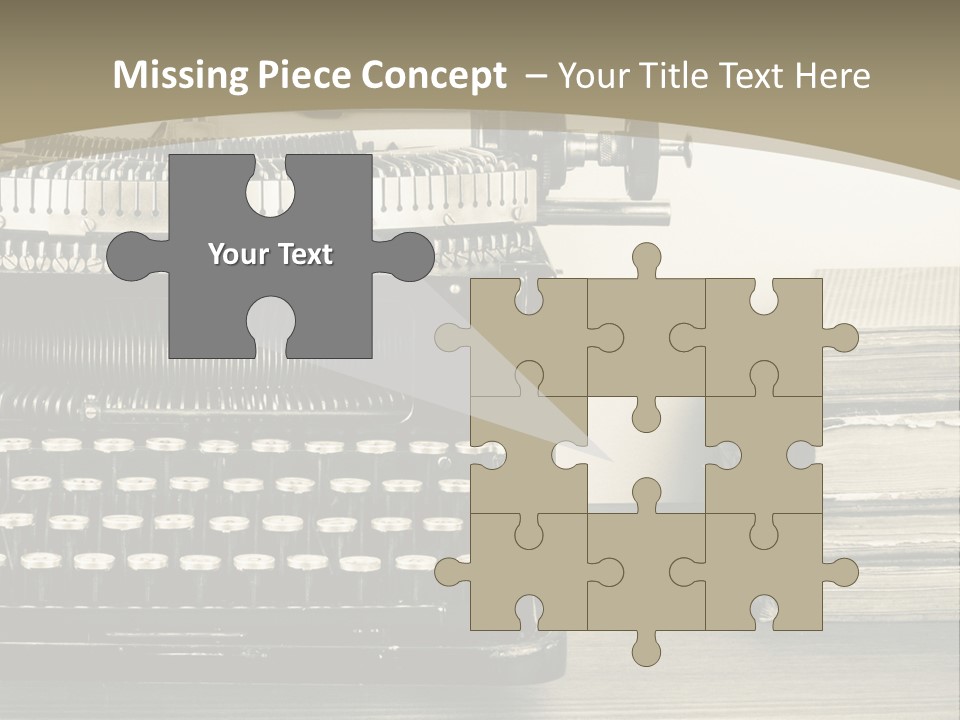 A Typewriter And Books On A Table Powerpoint Template PowerPoint Template