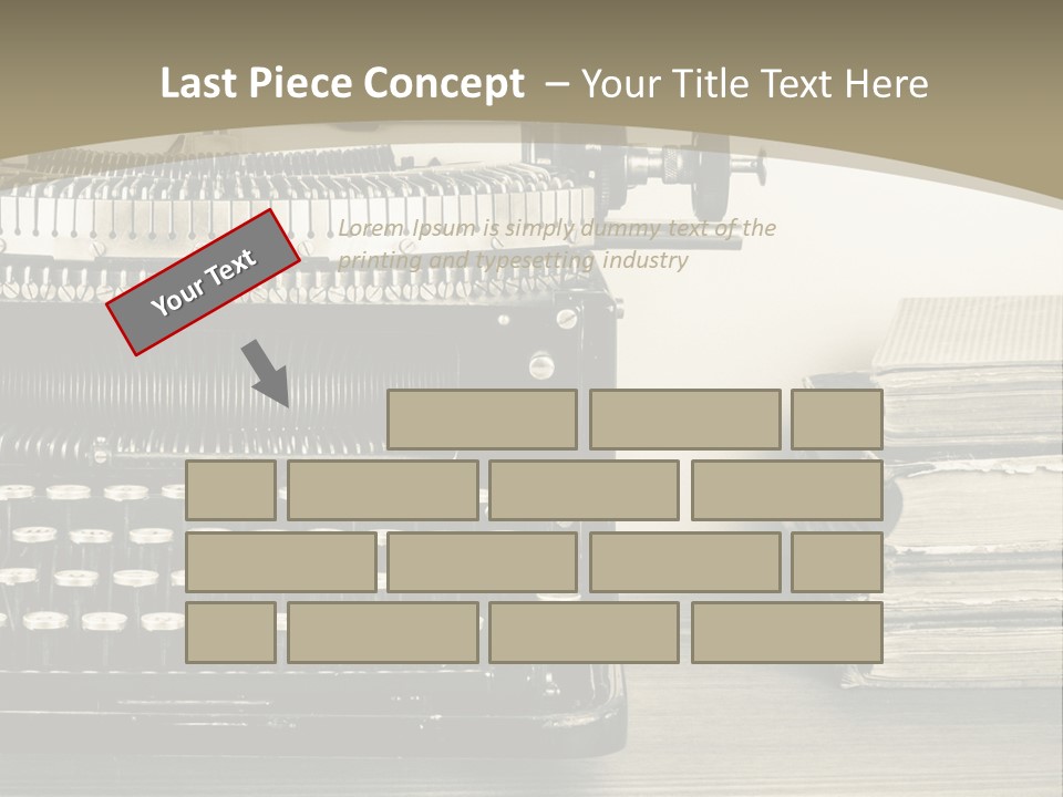 A Typewriter And Books On A Table Powerpoint Template PowerPoint Template