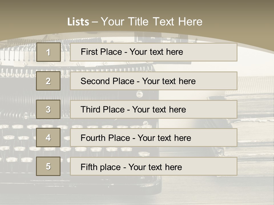 A Typewriter And Books On A Table Powerpoint Template PowerPoint Template