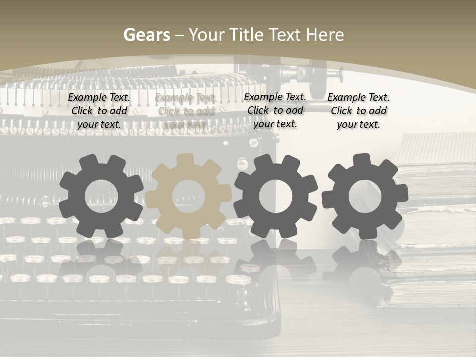A Typewriter And Books On A Table Powerpoint Template PowerPoint Template