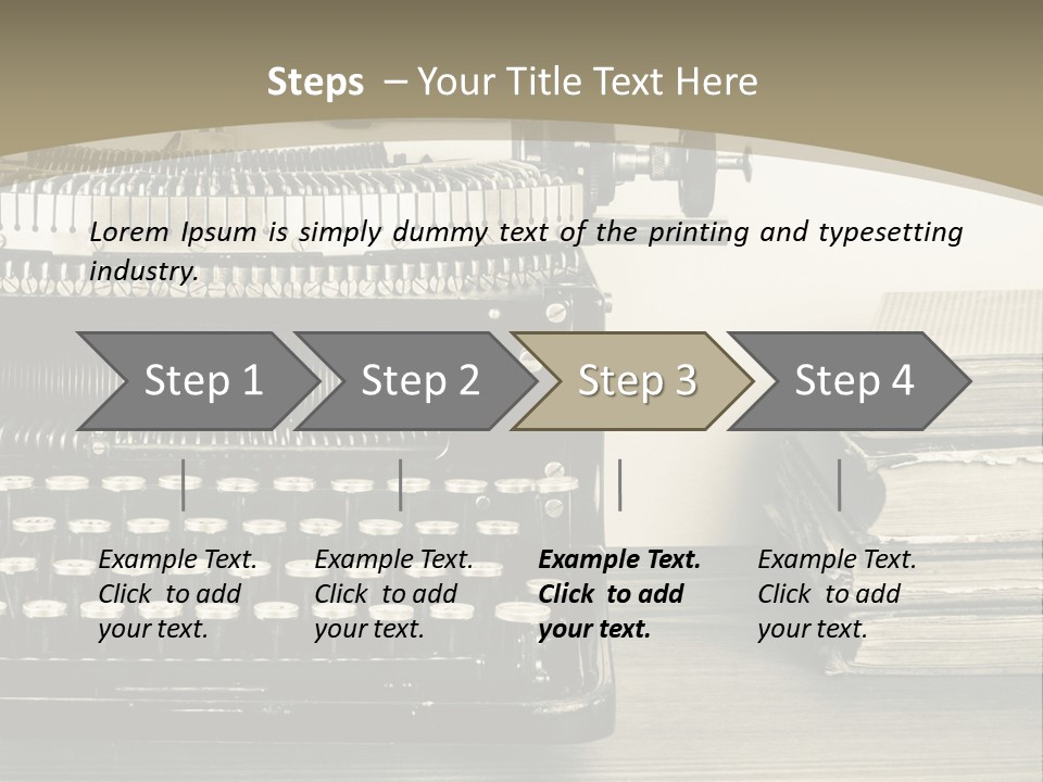 A Typewriter And Books On A Table Powerpoint Template PowerPoint Template