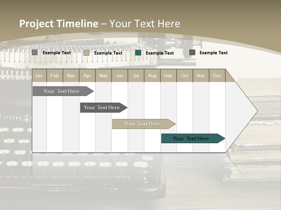A Typewriter And Books On A Table Powerpoint Template PowerPoint Template