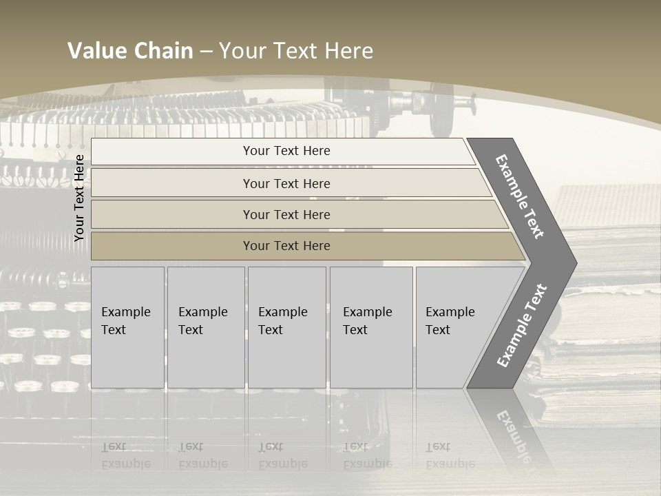 A Typewriter And Books On A Table Powerpoint Template PowerPoint Template
