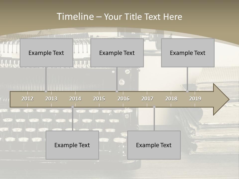 A Typewriter And Books On A Table Powerpoint Template PowerPoint Template