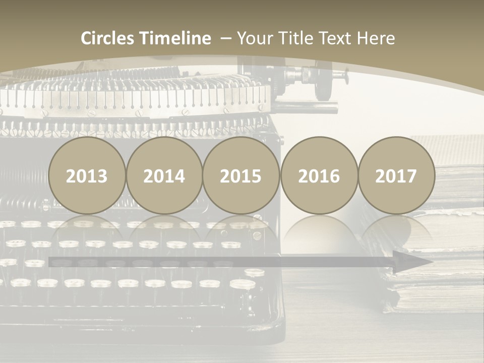 A Typewriter And Books On A Table Powerpoint Template PowerPoint Template
