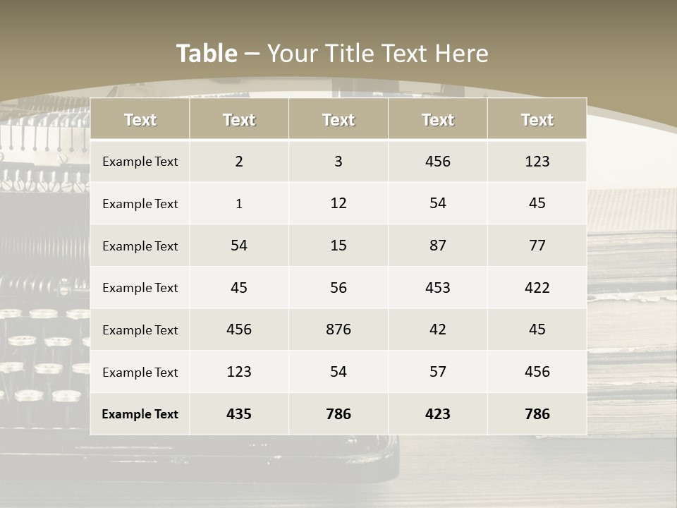 A Typewriter And Books On A Table Powerpoint Template PowerPoint Template