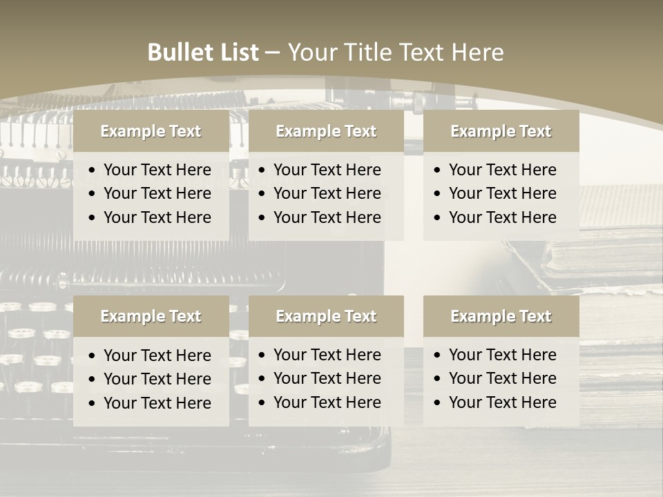 A Typewriter And Books On A Table Powerpoint Template PowerPoint Template