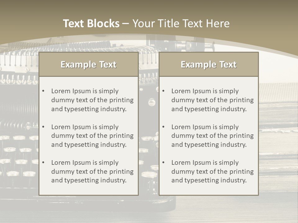 A Typewriter And Books On A Table Powerpoint Template PowerPoint Template