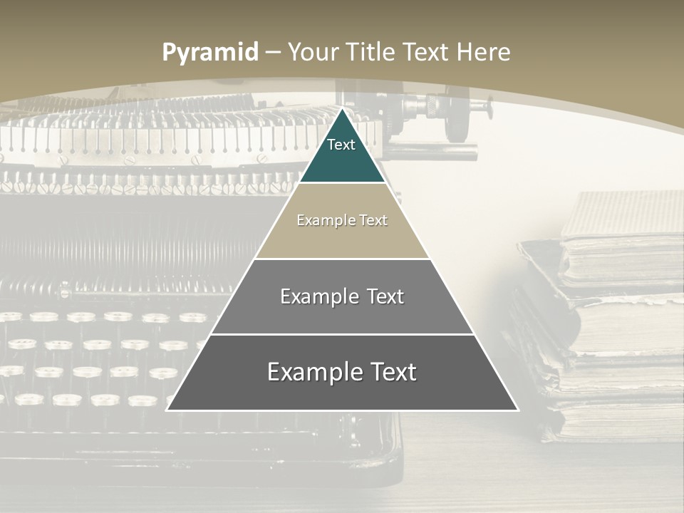 A Typewriter And Books On A Table Powerpoint Template PowerPoint Template