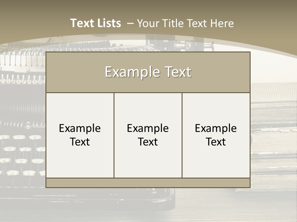 A Typewriter And Books On A Table Powerpoint Template PowerPoint Template