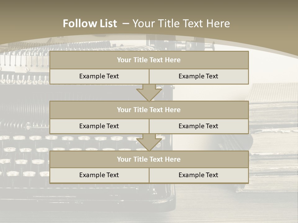 A Typewriter And Books On A Table Powerpoint Template PowerPoint Template