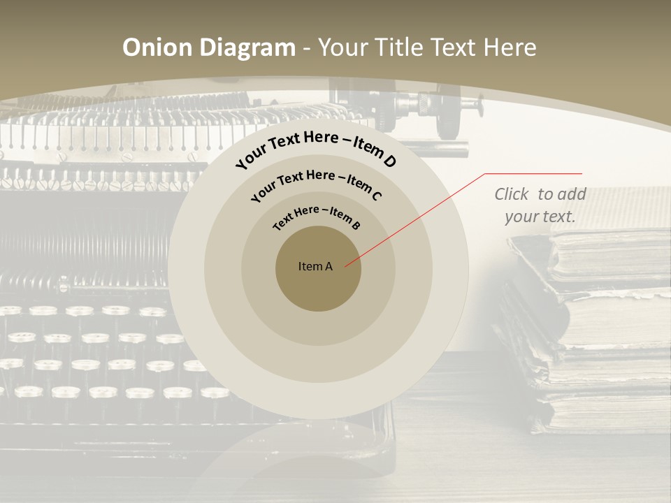 A Typewriter And Books On A Table Powerpoint Template PowerPoint Template