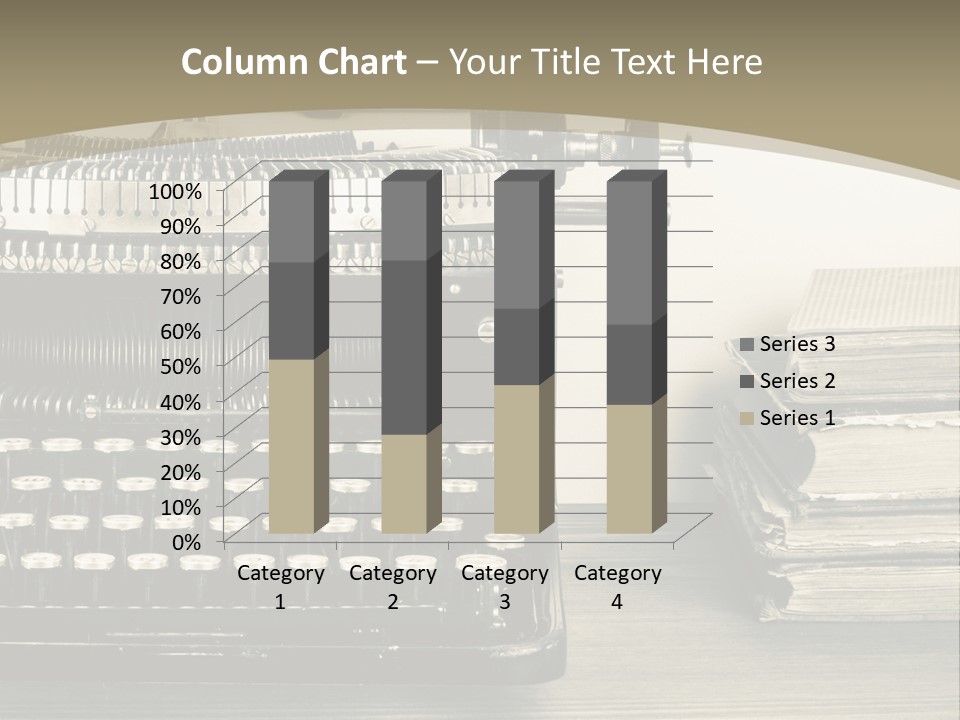 A Typewriter And Books On A Table Powerpoint Template PowerPoint Template