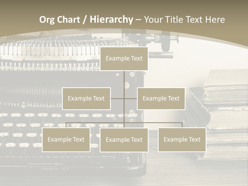 A Typewriter And Books On A Table Powerpoint Template PowerPoint Template