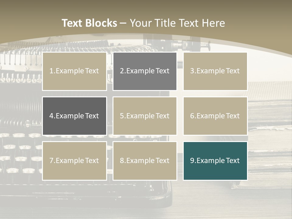 A Typewriter And Books On A Table Powerpoint Template PowerPoint Template