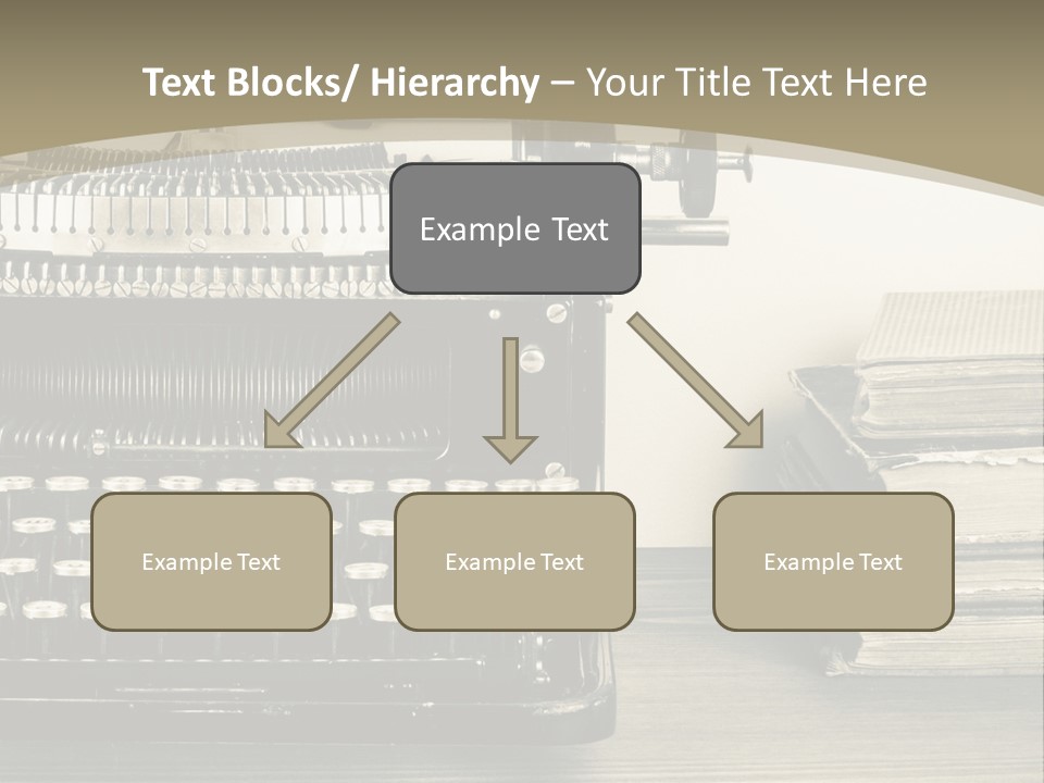 A Typewriter And Books On A Table Powerpoint Template PowerPoint Template