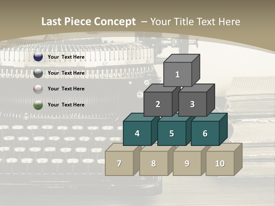 A Typewriter And Books On A Table Powerpoint Template PowerPoint Template