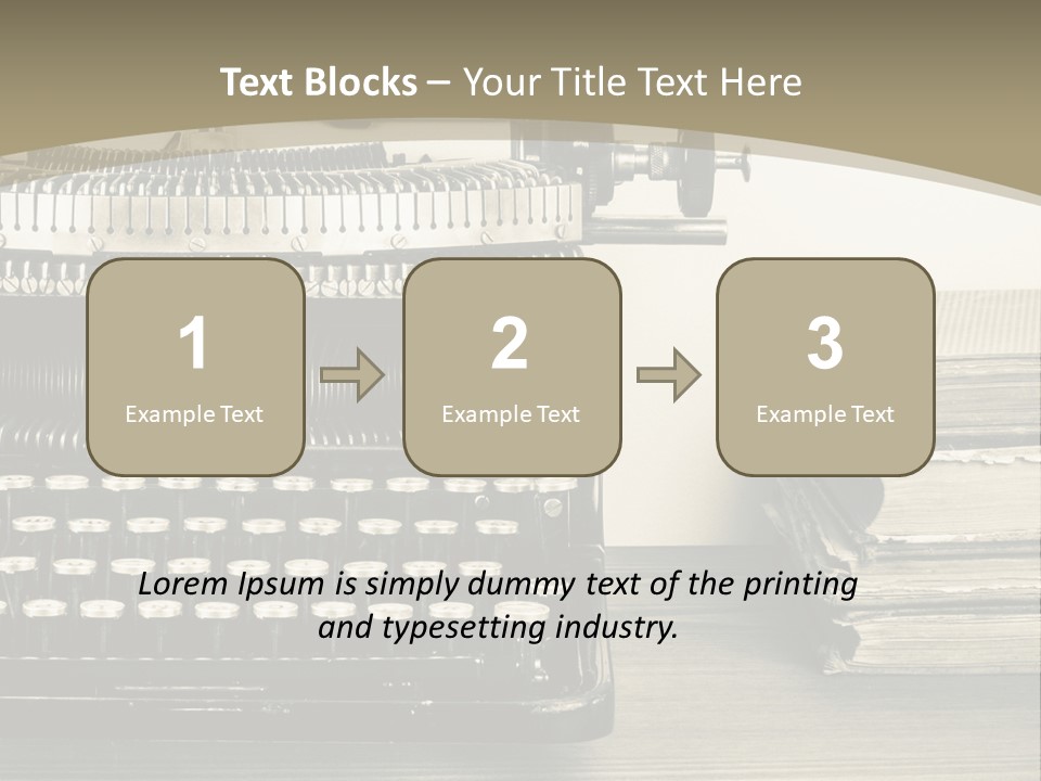 A Typewriter And Books On A Table Powerpoint Template PowerPoint Template