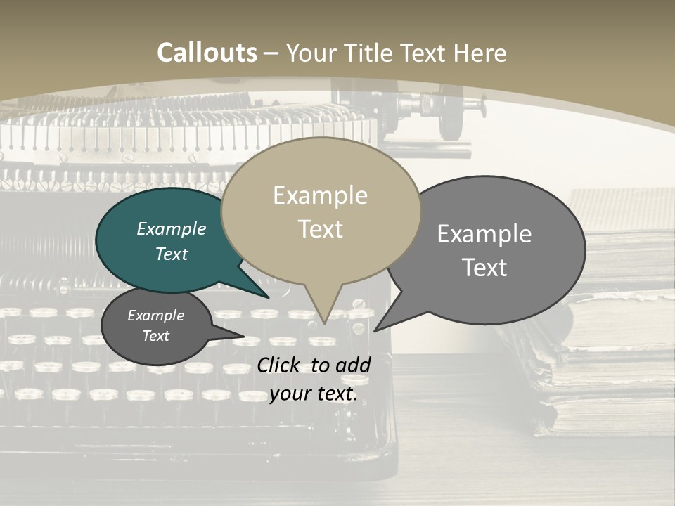 A Typewriter And Books On A Table Powerpoint Template PowerPoint Template