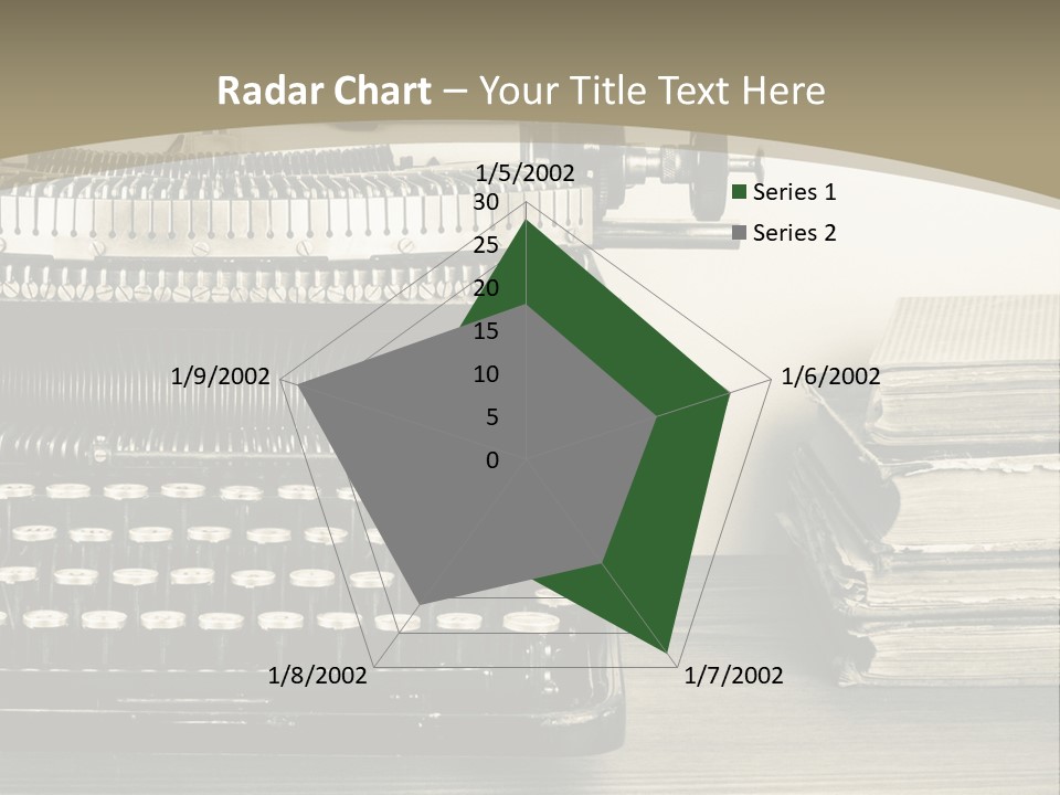 A Typewriter And Books On A Table Powerpoint Template PowerPoint Template