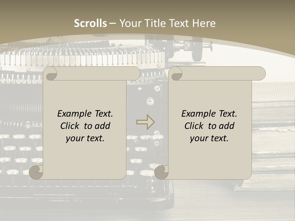 A Typewriter And Books On A Table Powerpoint Template PowerPoint Template